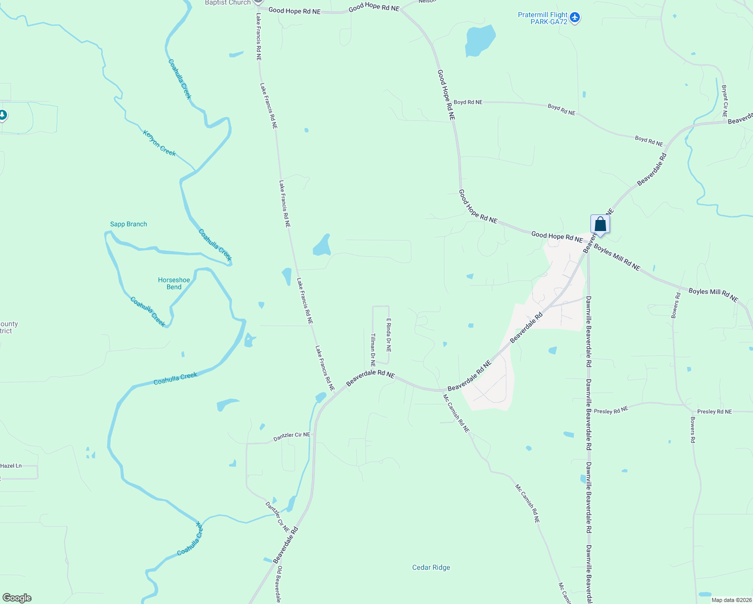 map of restaurants, bars, coffee shops, grocery stores, and more near 2029 Tillman Drive Northeast in Dalton