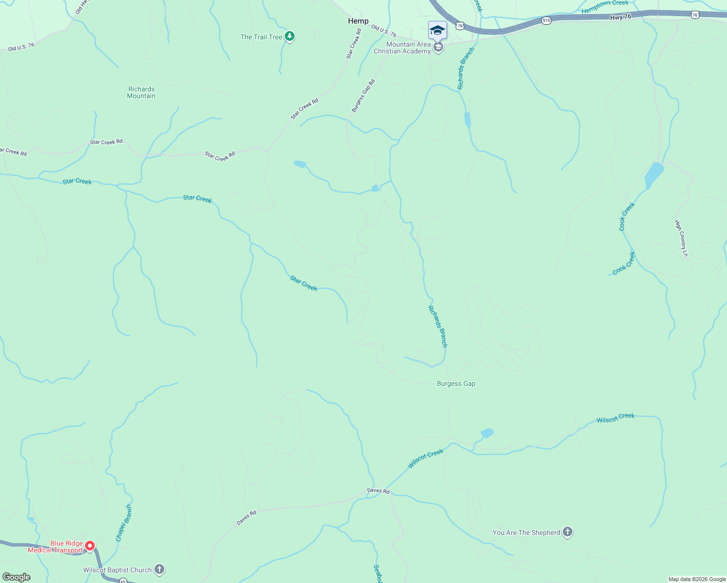 map of restaurants, bars, coffee shops, grocery stores, and more near 146 Channing Ridge Road in Morganton