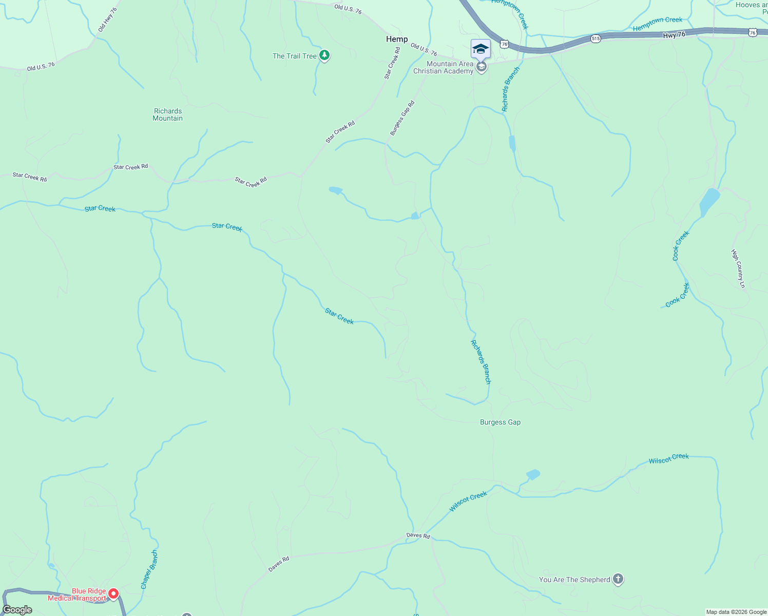 map of restaurants, bars, coffee shops, grocery stores, and more near 185 Channing View in Morganton