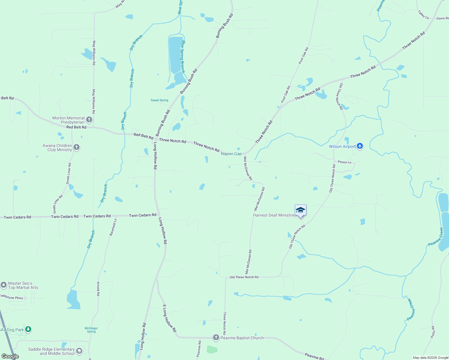 map of restaurants, bars, coffee shops, grocery stores, and more near 194 Deena Lane in Ringgold