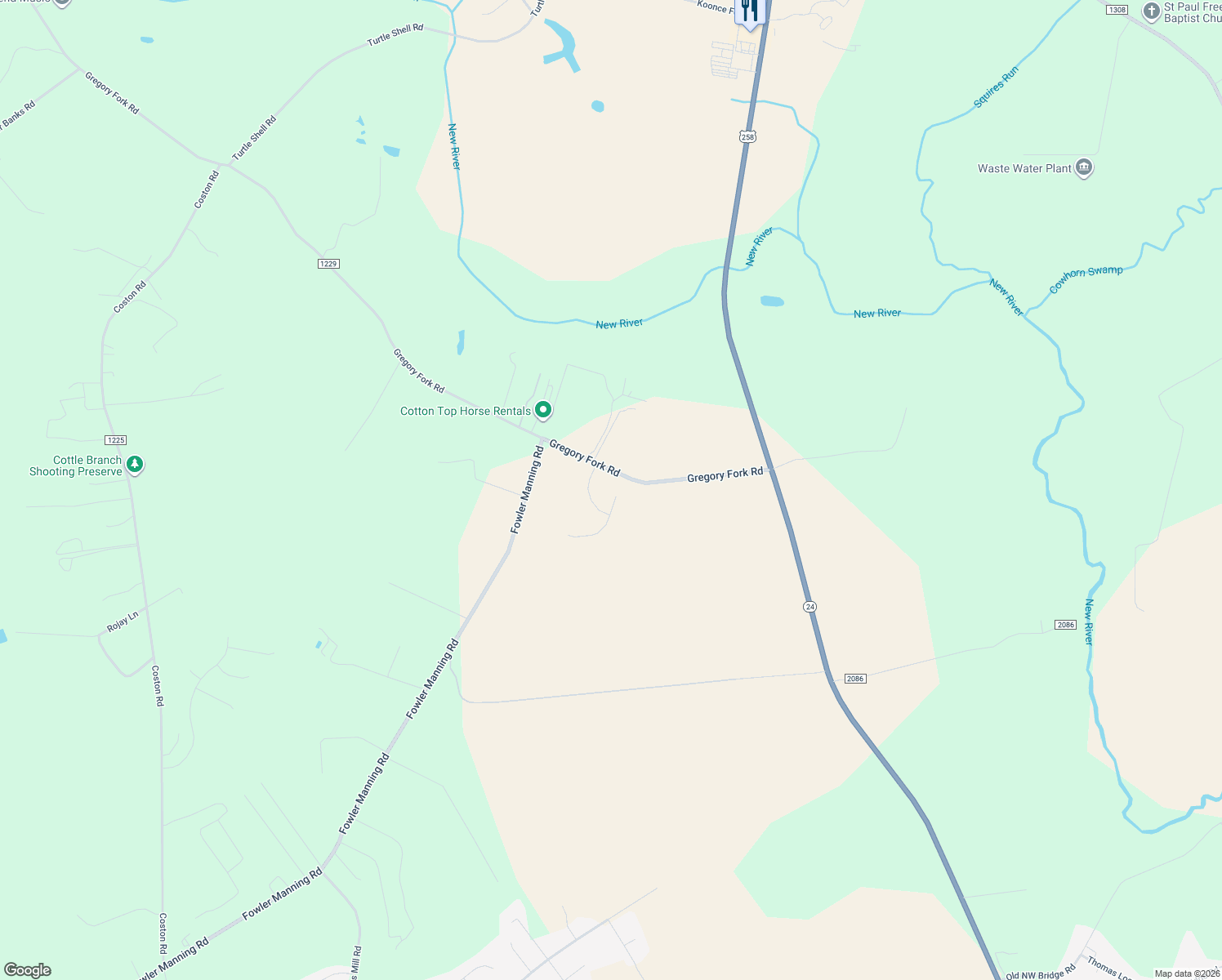map of restaurants, bars, coffee shops, grocery stores, and more near 200 Bennett Lane in Richlands
