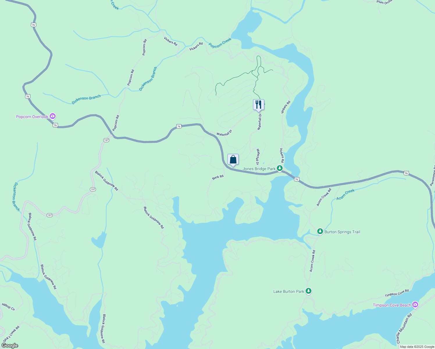 map of restaurants, bars, coffee shops, grocery stores, and more near 2-552 Buck Road in Clayton