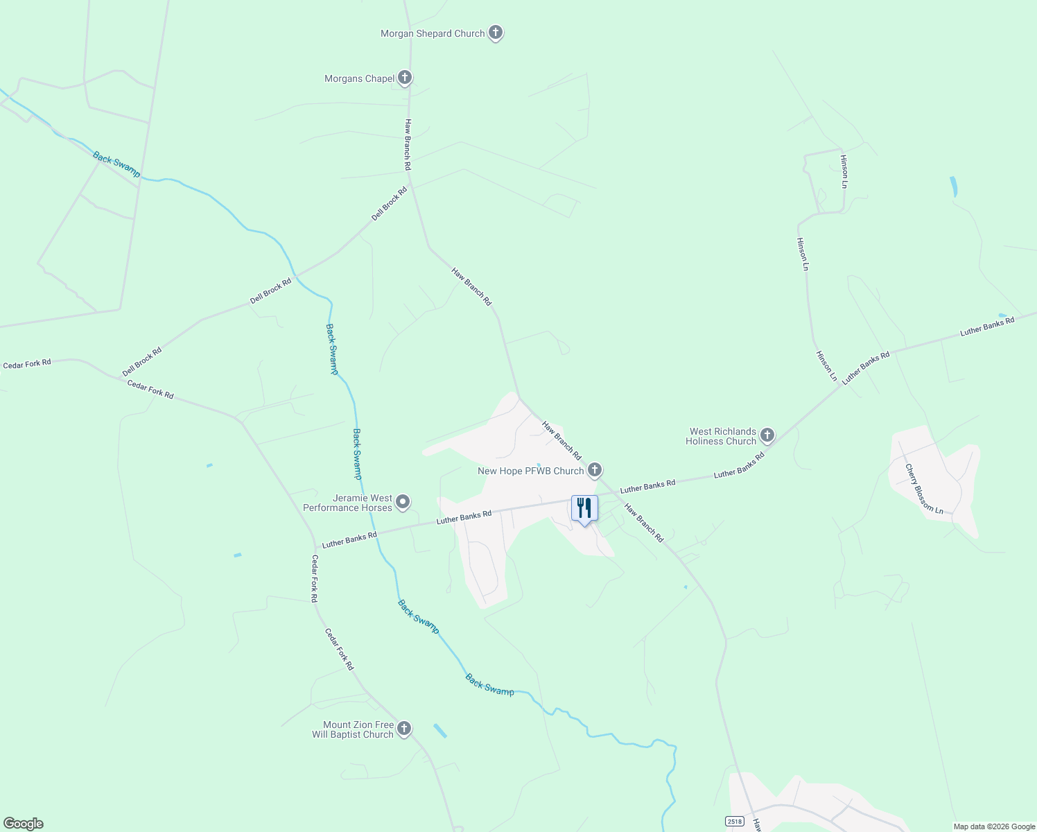 map of restaurants, bars, coffee shops, grocery stores, and more near 102 Goldie Ln in Beulaville