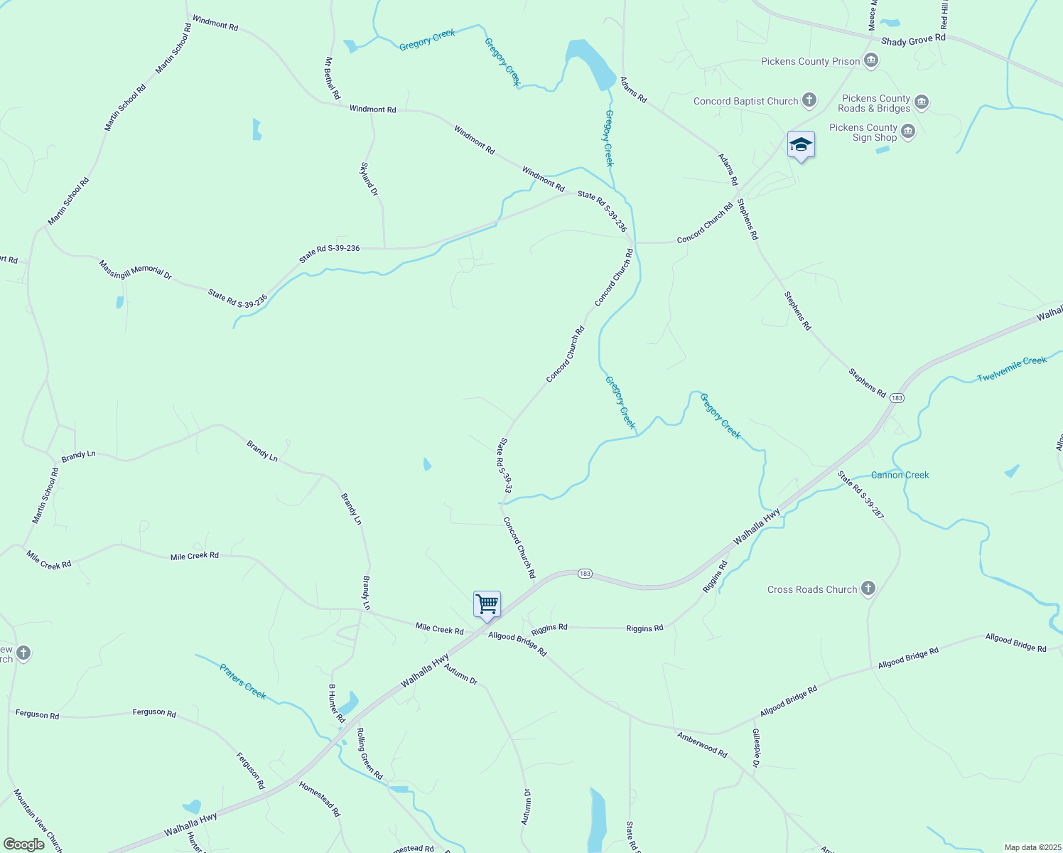 map of restaurants, bars, coffee shops, grocery stores, and more near in Pickens