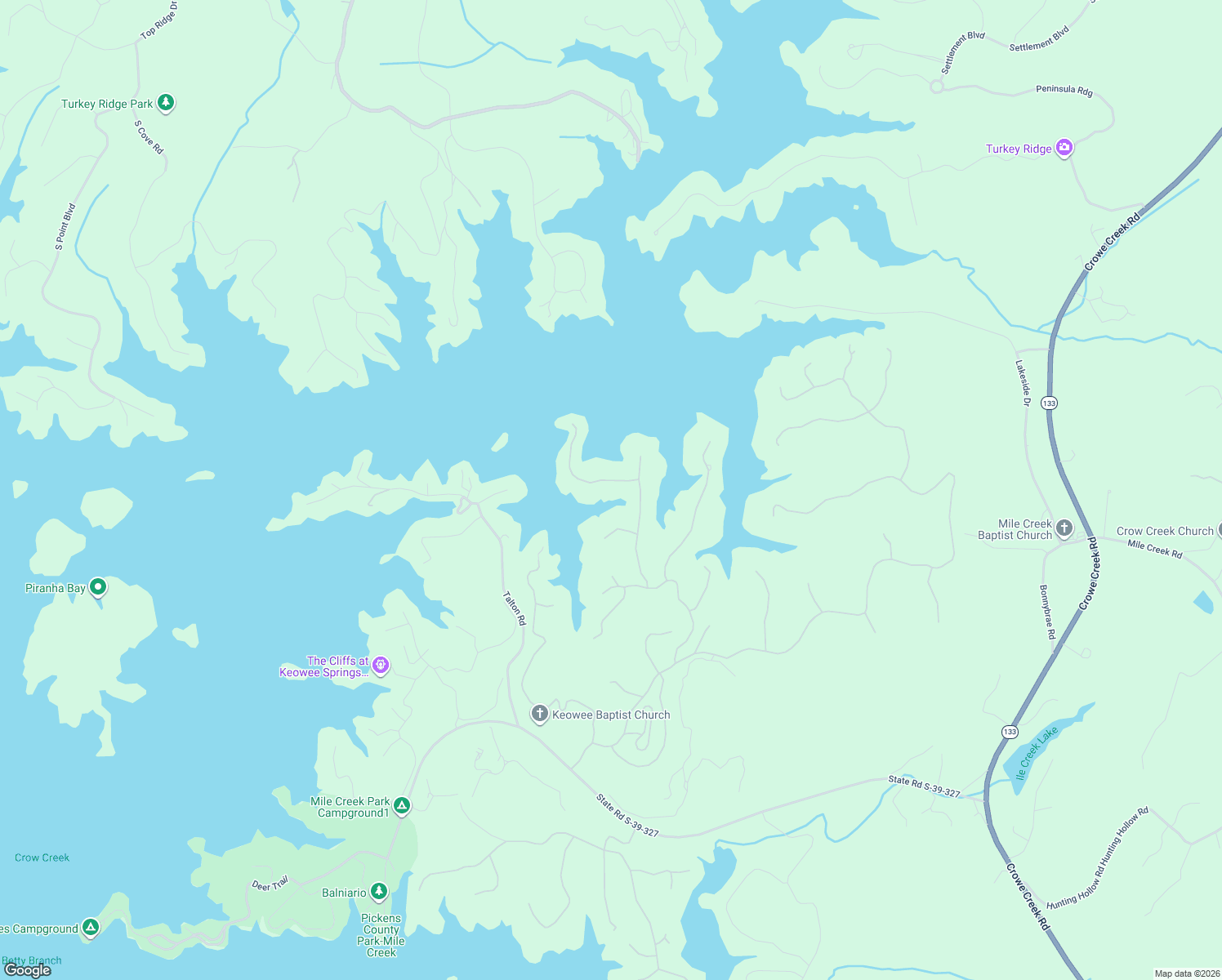 map of restaurants, bars, coffee shops, grocery stores, and more near 102 Rippling Cove Way in Six Mile
