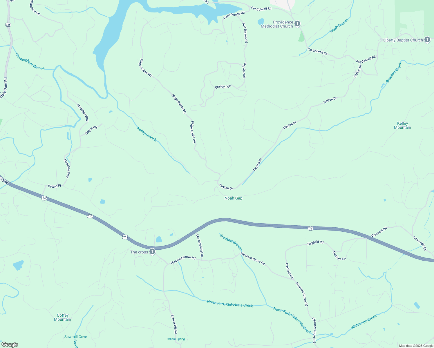 map of restaurants, bars, coffee shops, grocery stores, and more near Ridge Pointe Way in Union County