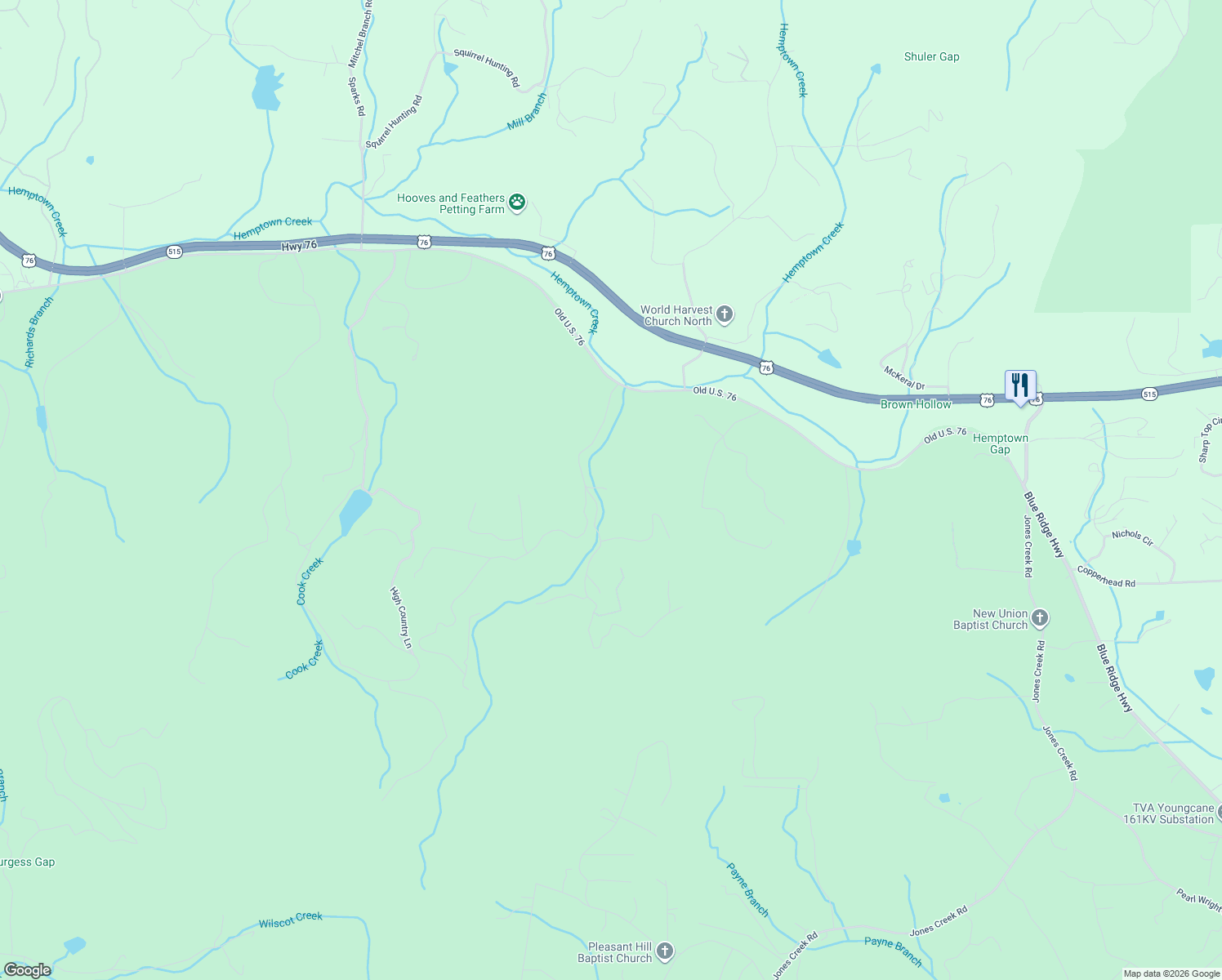 map of restaurants, bars, coffee shops, grocery stores, and more near 353 Wise Road in Morganton