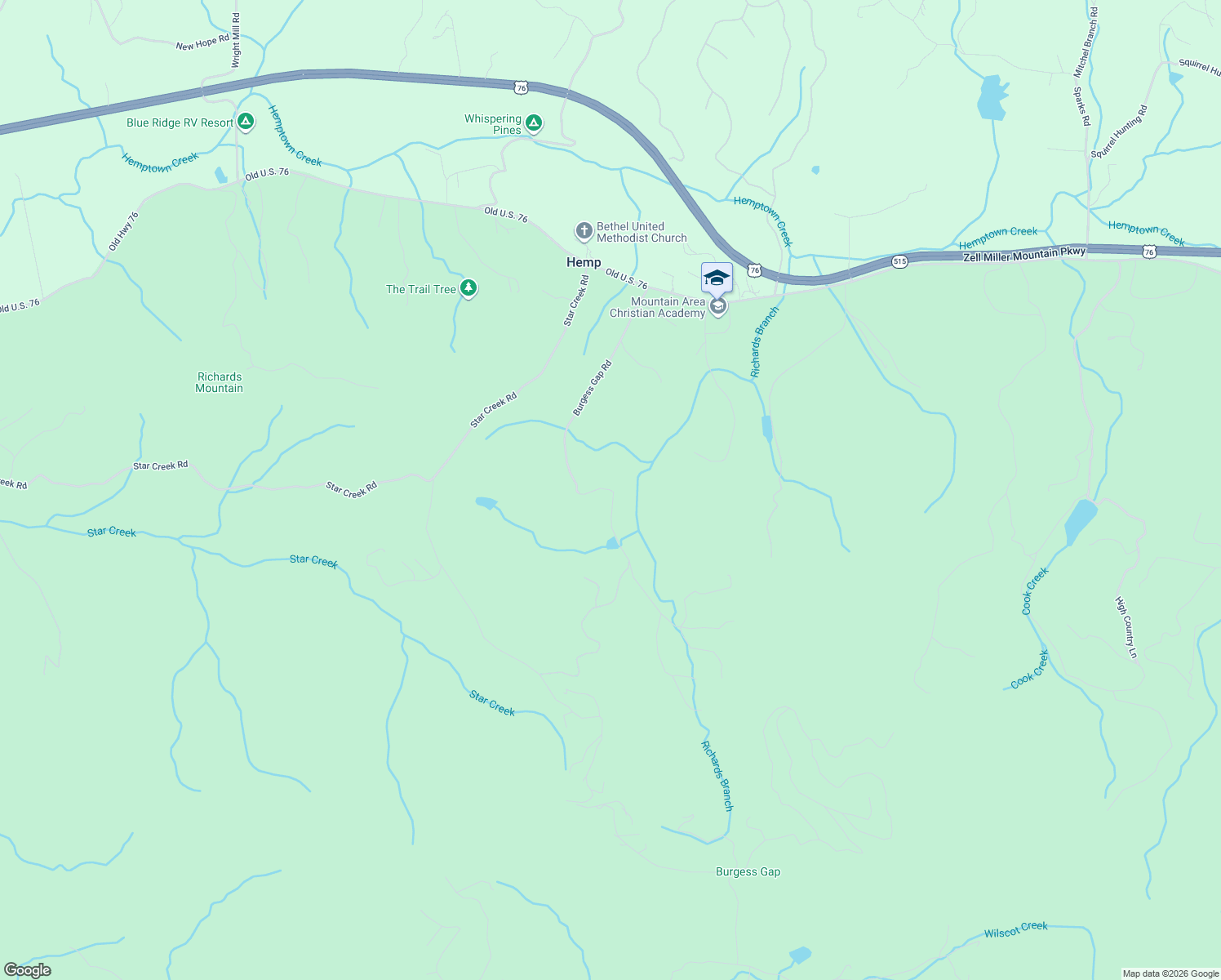 map of restaurants, bars, coffee shops, grocery stores, and more near 1096 Burgess Gap Road in Morganton