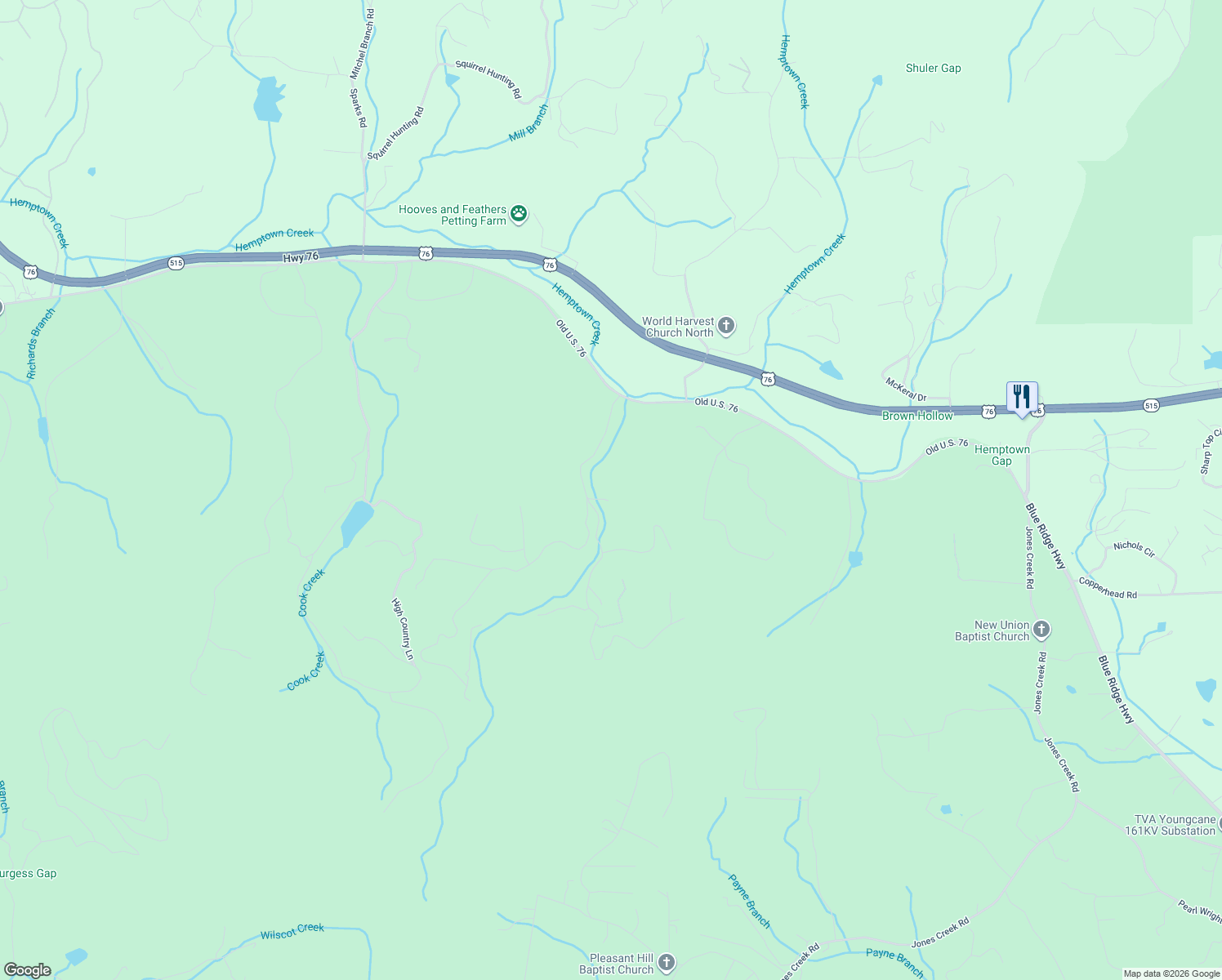 map of restaurants, bars, coffee shops, grocery stores, and more near 353 Wise Road in Morganton