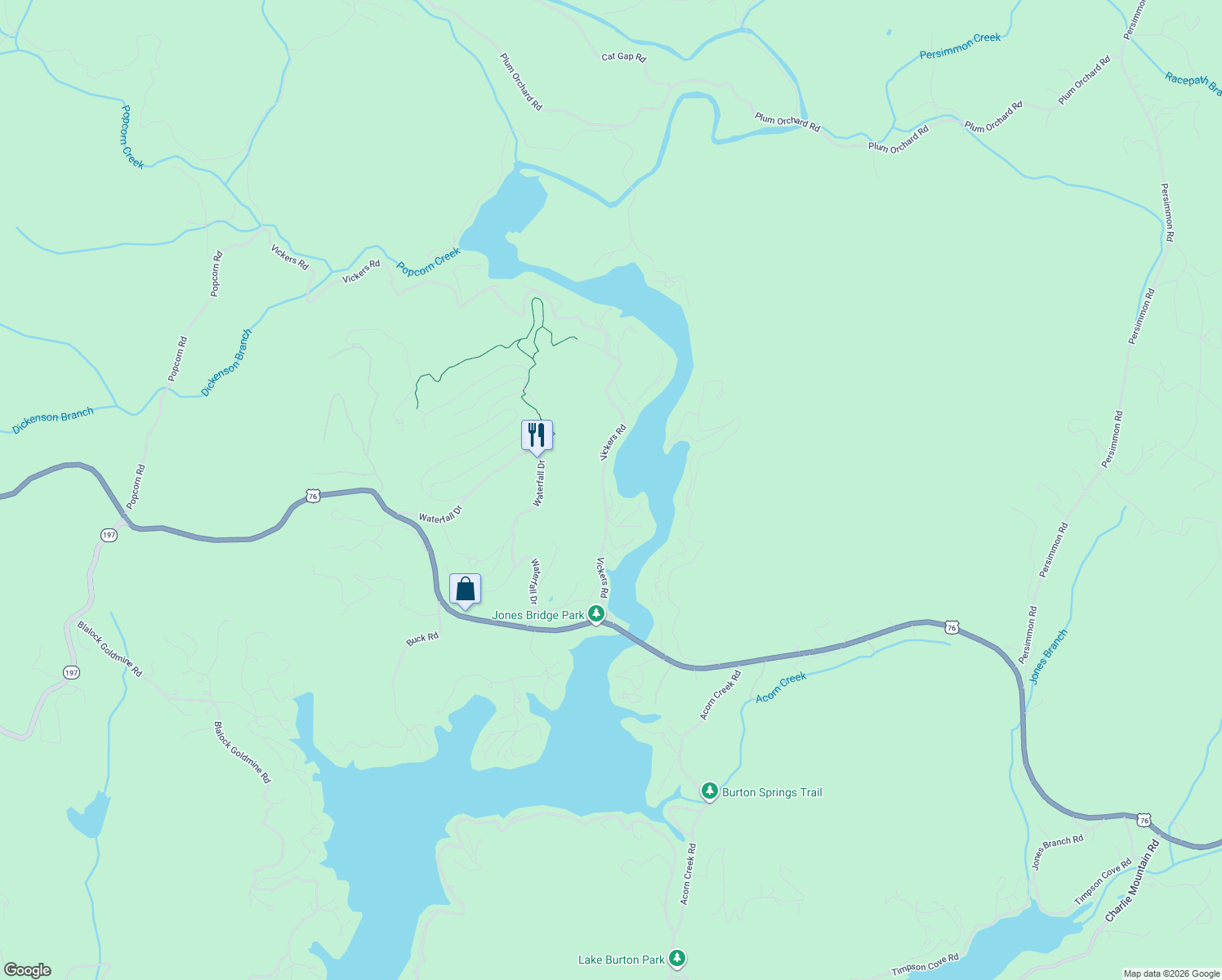 map of restaurants, bars, coffee shops, grocery stores, and more near 418 Vickers Road in Clayton