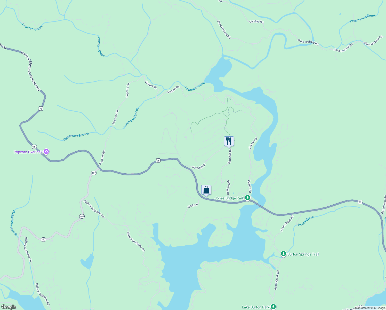 map of restaurants, bars, coffee shops, grocery stores, and more near Winterberry Trail in Clayton