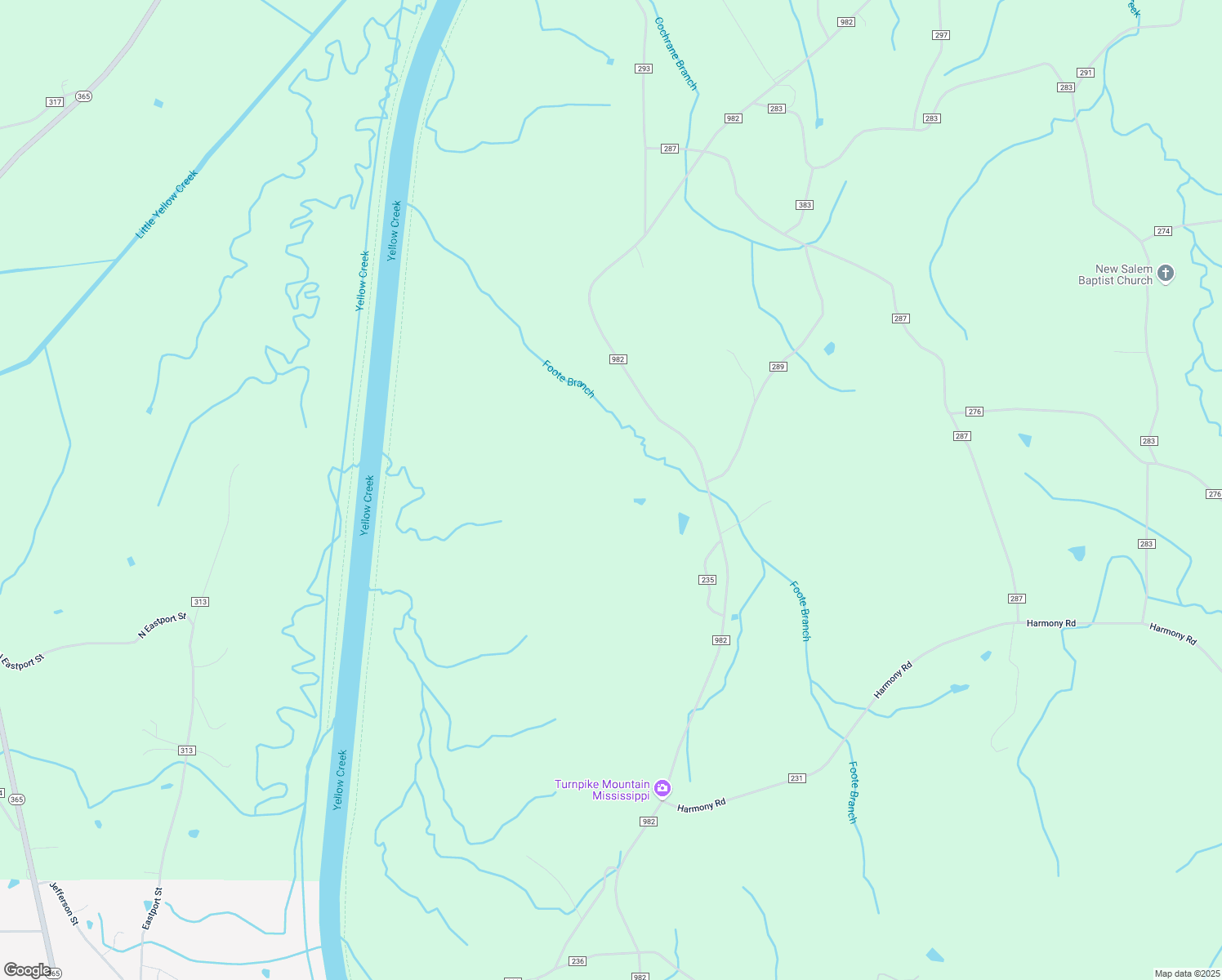 map of restaurants, bars, coffee shops, grocery stores, and more near 425-497 County Road 982 in Iuka