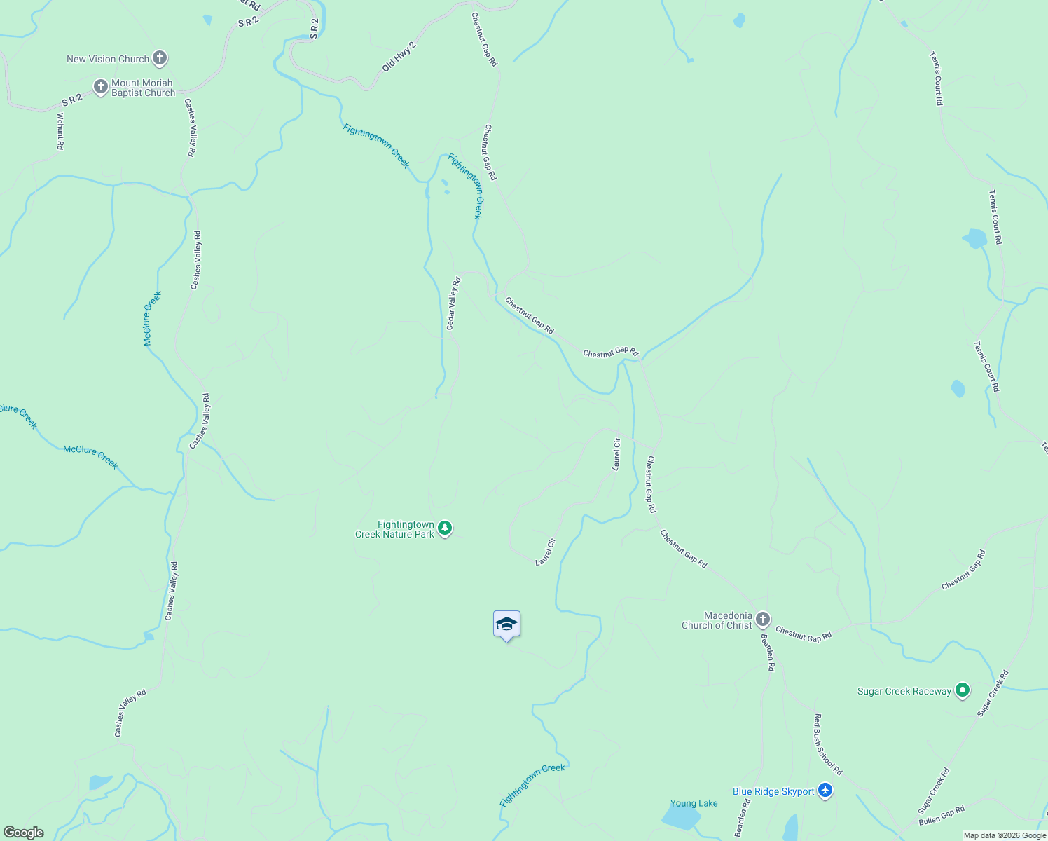 map of restaurants, bars, coffee shops, grocery stores, and more near 150 Laurel Trace in Blue Ridge