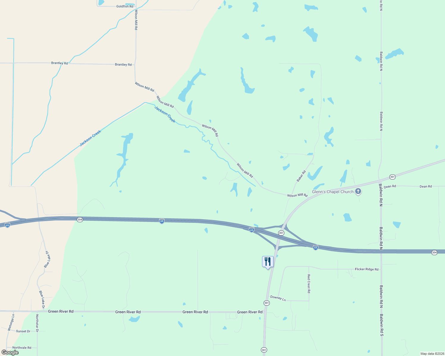 map of restaurants, bars, coffee shops, grocery stores, and more near 1115 Wilson Ridge in Lake Cormorant