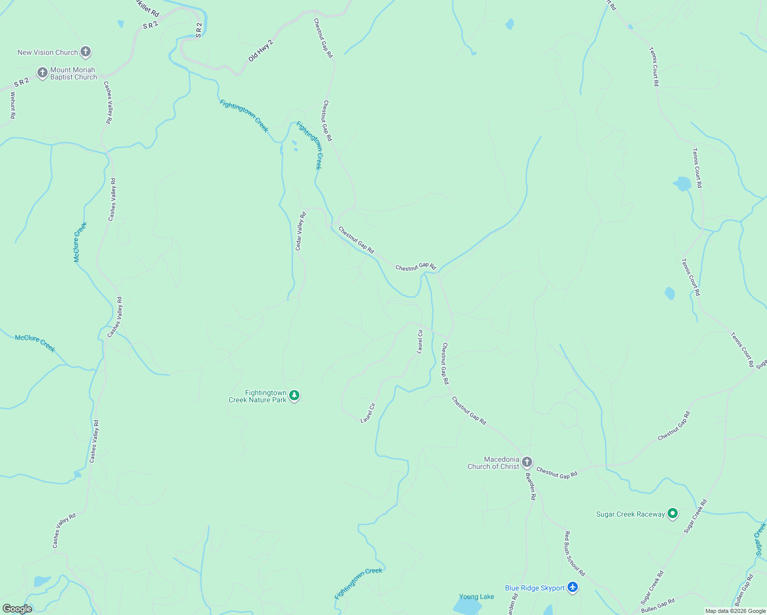 map of restaurants, bars, coffee shops, grocery stores, and more near 322 Hemlock in Blue Ridge