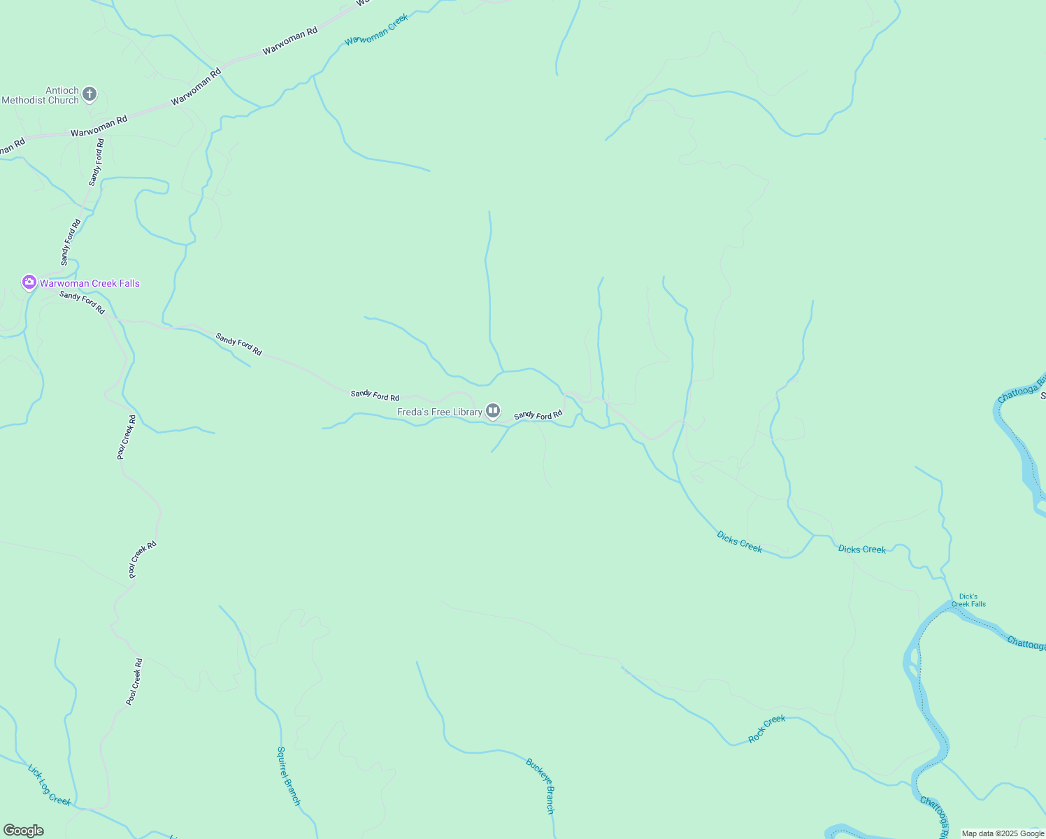 map of restaurants, bars, coffee shops, grocery stores, and more near 3622 Sandy Ford Road in Clayton