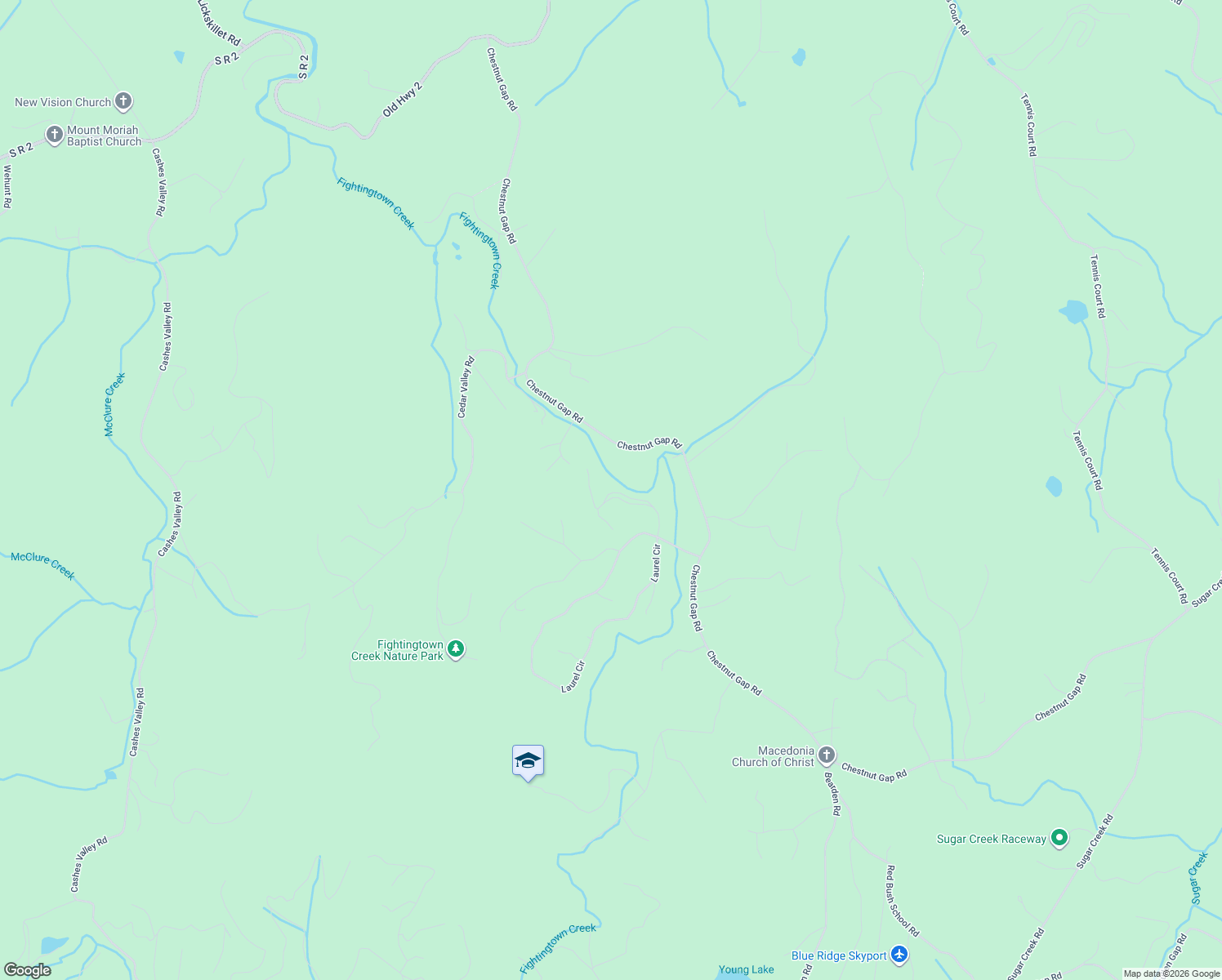 map of restaurants, bars, coffee shops, grocery stores, and more near 322 Hemlock in Blue Ridge