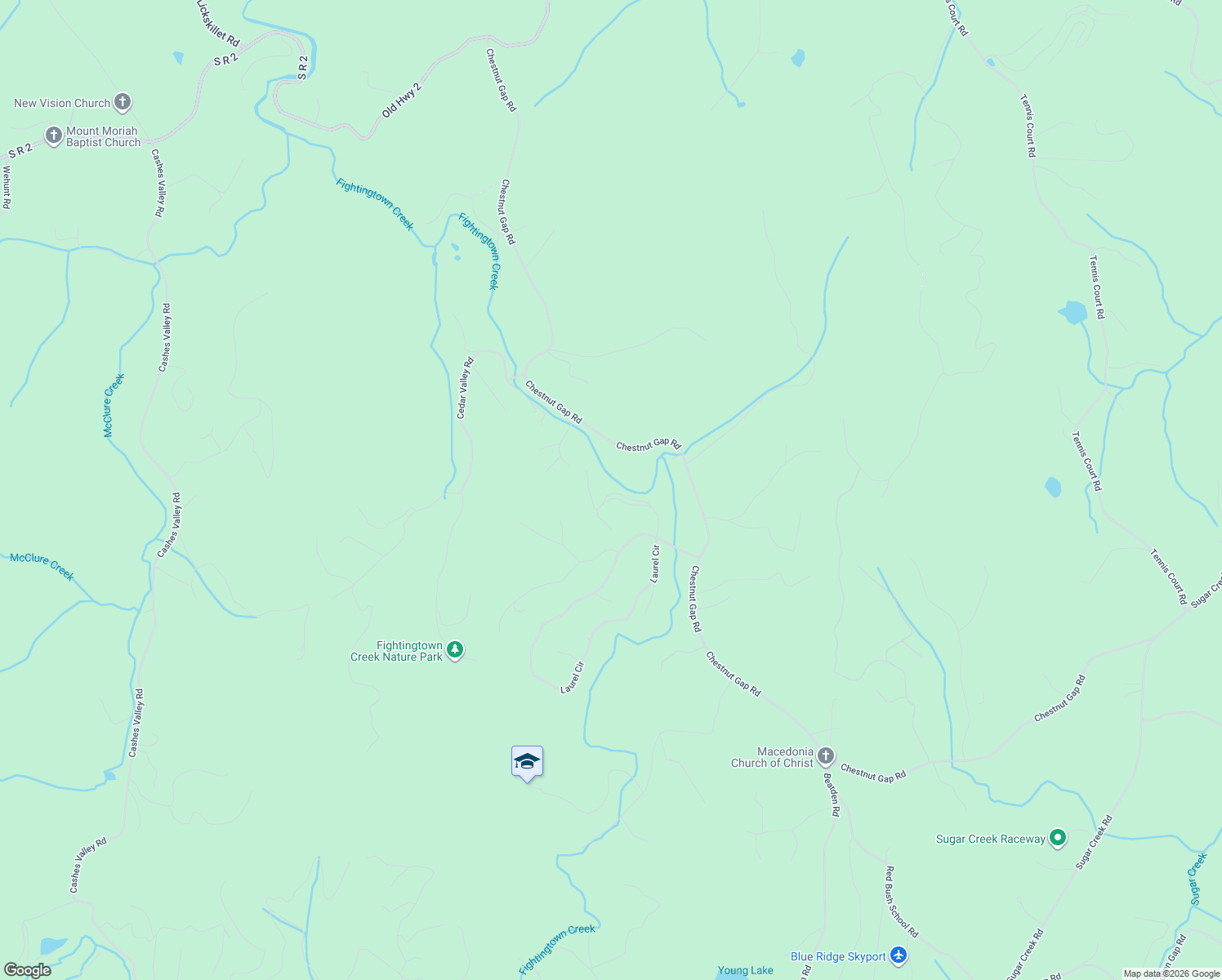 map of restaurants, bars, coffee shops, grocery stores, and more near 322 Hemlock in Blue Ridge