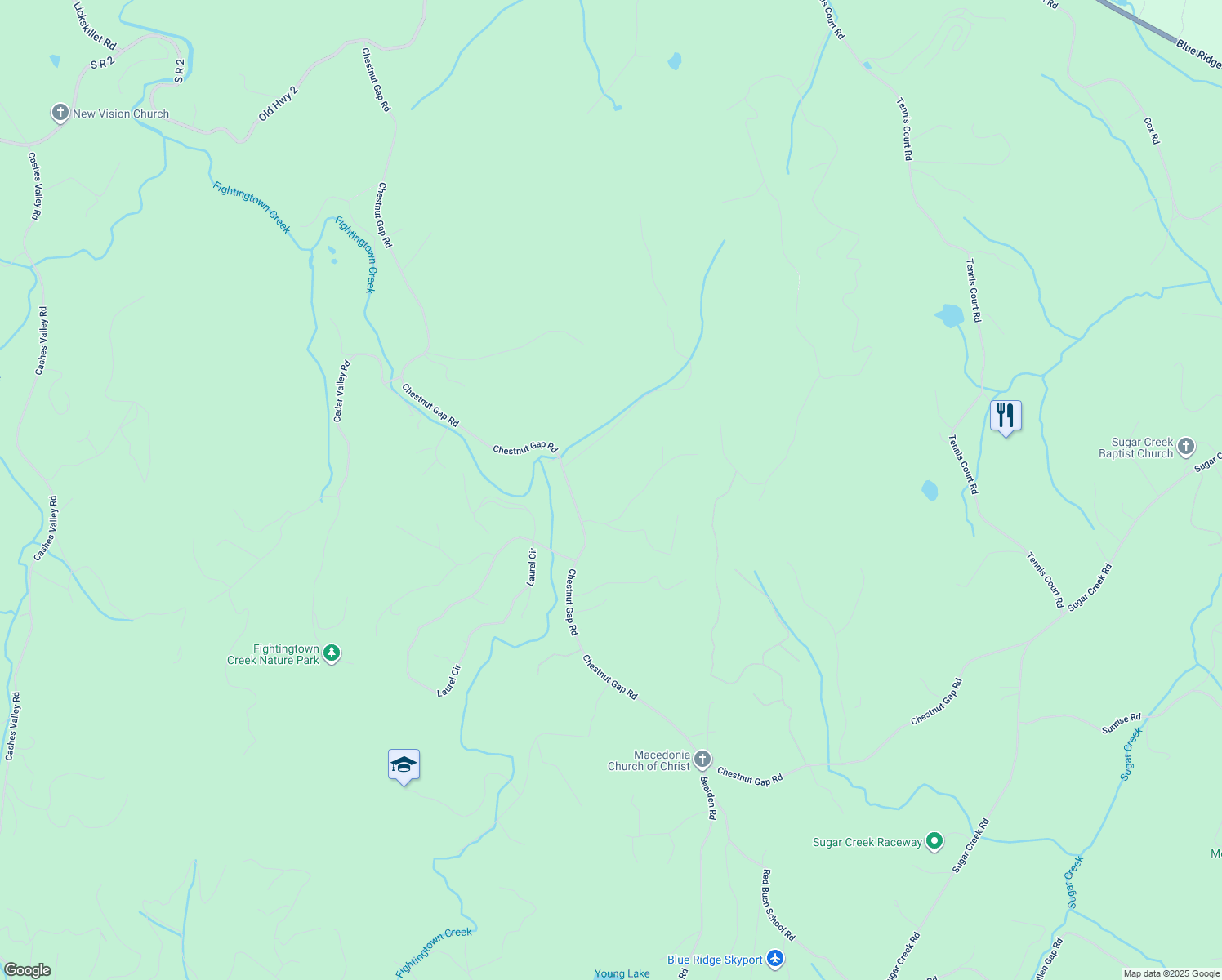 map of restaurants, bars, coffee shops, grocery stores, and more near 65 Sugar Mountain Road in Blue Ridge