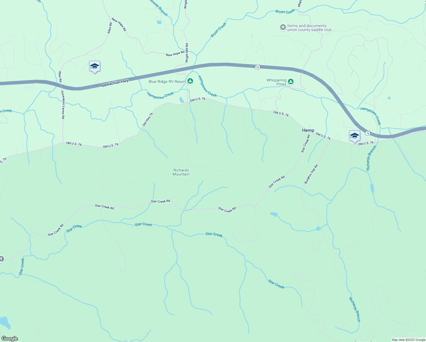 map of restaurants, bars, coffee shops, grocery stores, and more near 192 Oak Ridge Way in Morganton
