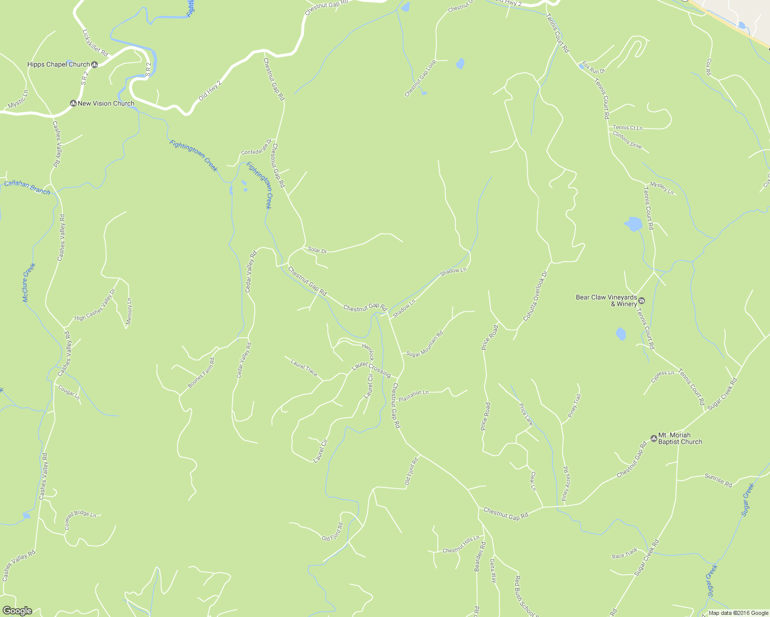 map of restaurants, bars, coffee shops, grocery stores, and more near 2666 Chestnut Gap Road in Blue Ridge