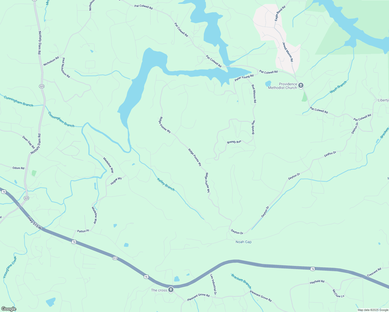 map of restaurants, bars, coffee shops, grocery stores, and more near Ridge Pointe Way in Union County