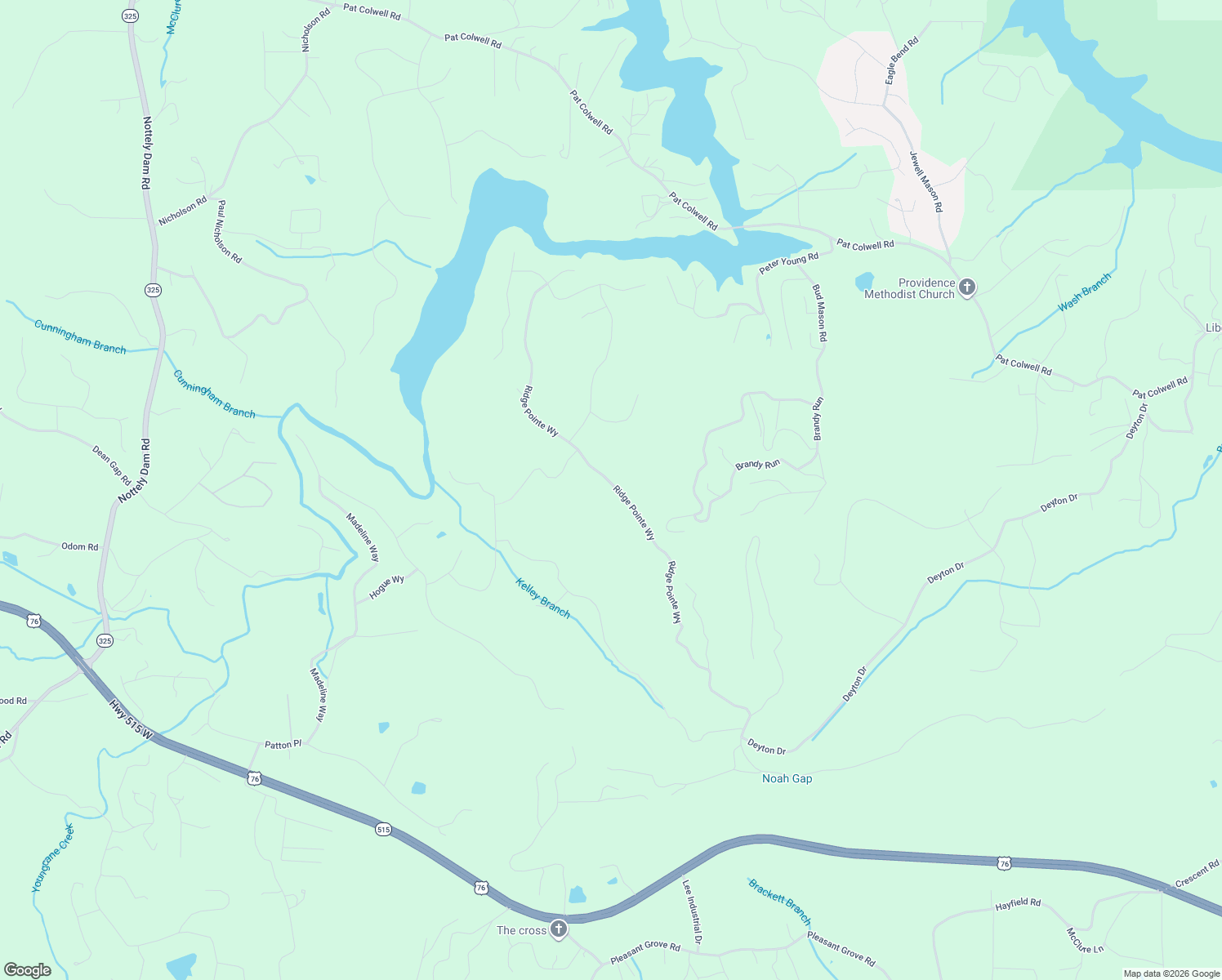 map of restaurants, bars, coffee shops, grocery stores, and more near 899 Ridge Pointe Way in Blairsville