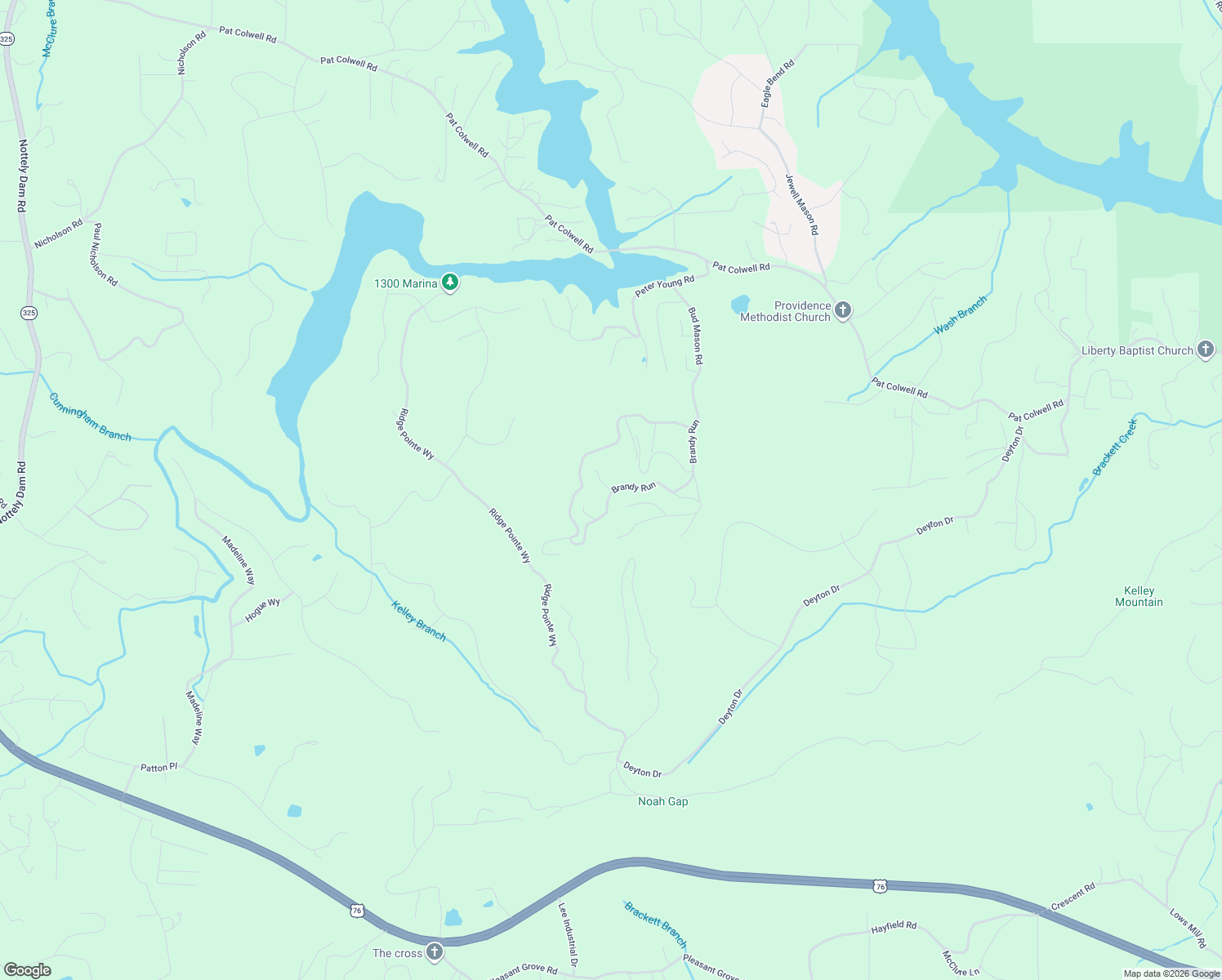 map of restaurants, bars, coffee shops, grocery stores, and more near 395 Brandy Run in Blairsville