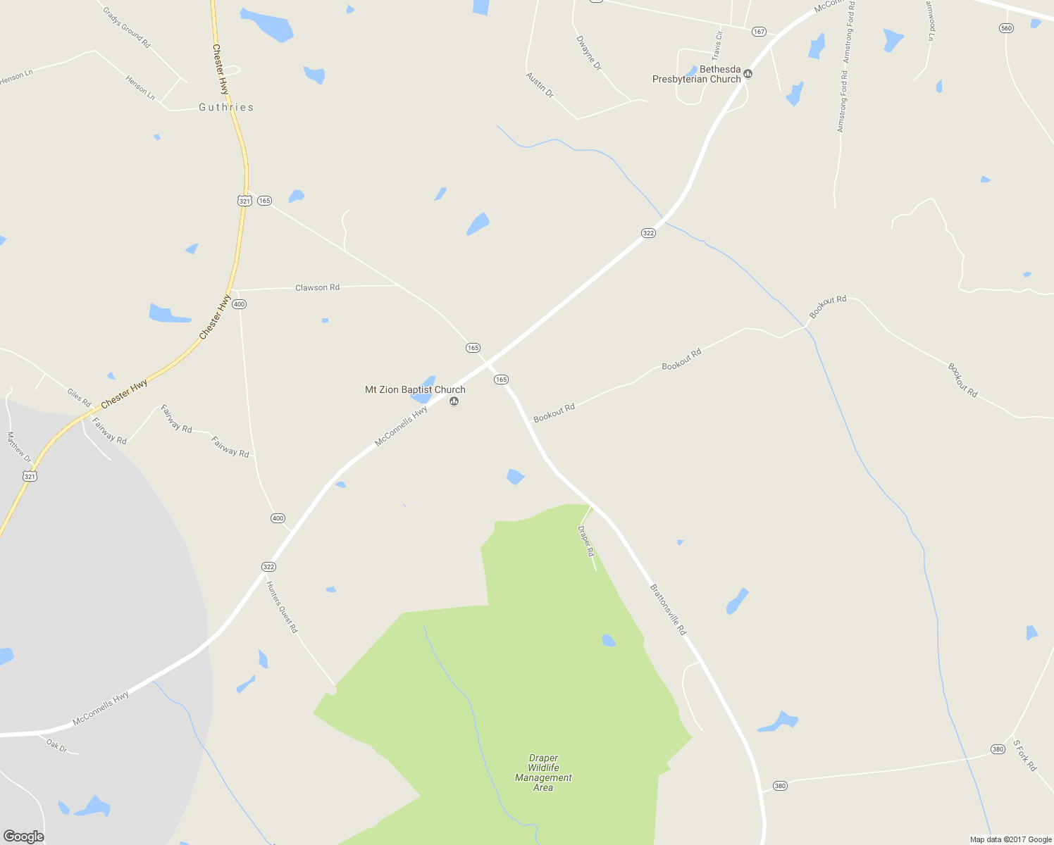 map of restaurants, bars, coffee shops, grocery stores, and more near 4566 Bookout Road in McConnells