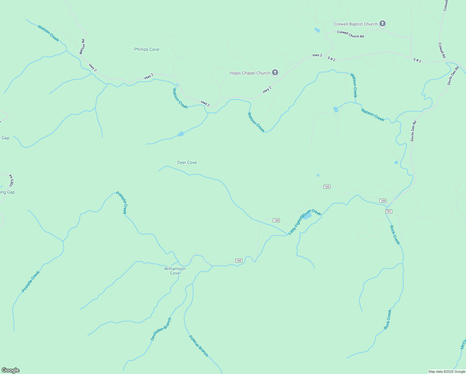 map of restaurants, bars, coffee shops, grocery stores, and more near 3421 Devils Den Road in Epworth