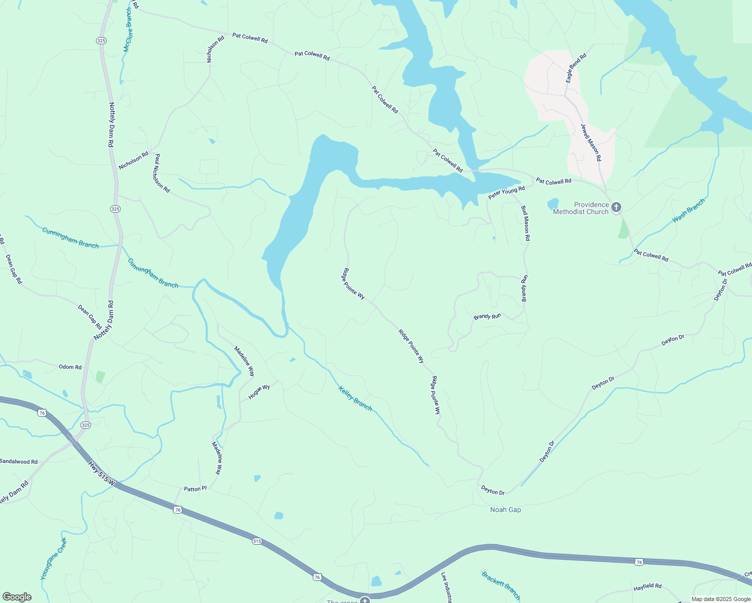 map of restaurants, bars, coffee shops, grocery stores, and more near 1008 Ridge Pointe Way in Blairsville