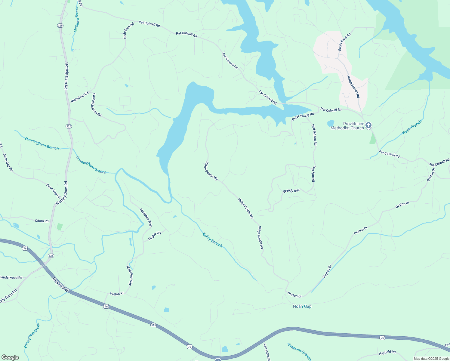 map of restaurants, bars, coffee shops, grocery stores, and more near 1008 Ridge Pointe Way in Blairsville