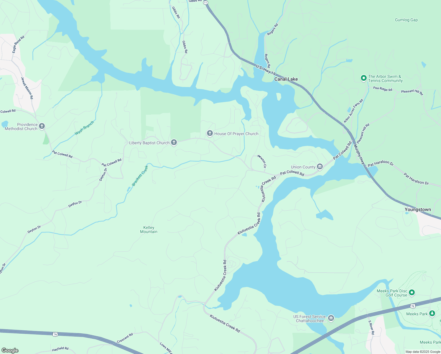 map of restaurants, bars, coffee shops, grocery stores, and more near Eastridge Court in Union County
