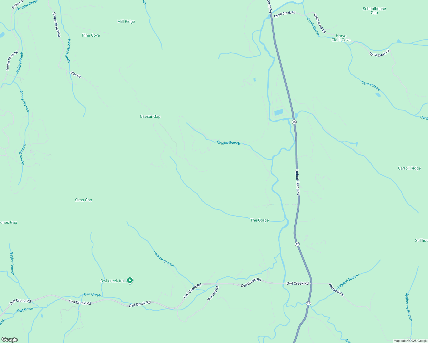 map of restaurants, bars, coffee shops, grocery stores, and more near 1302 Tipton Heights Road in Hiawassee