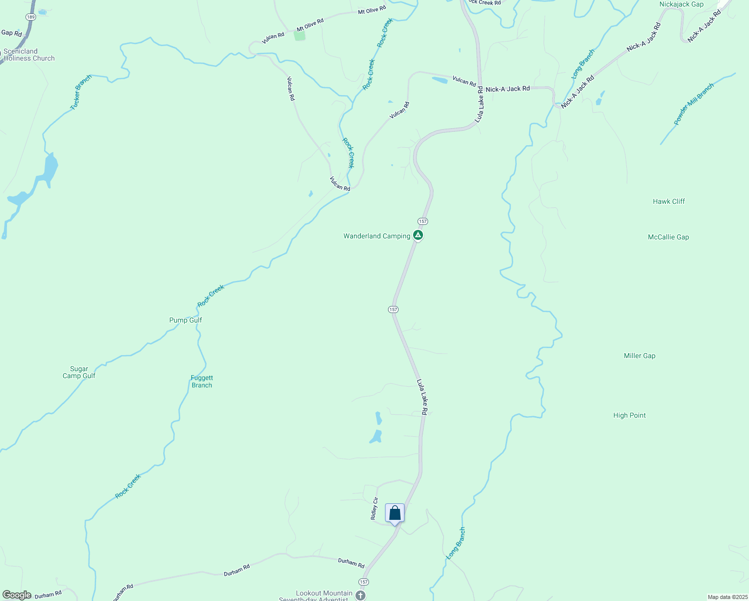 map of restaurants, bars, coffee shops, grocery stores, and more near 3990 Georgia 157 in Rising Fawn