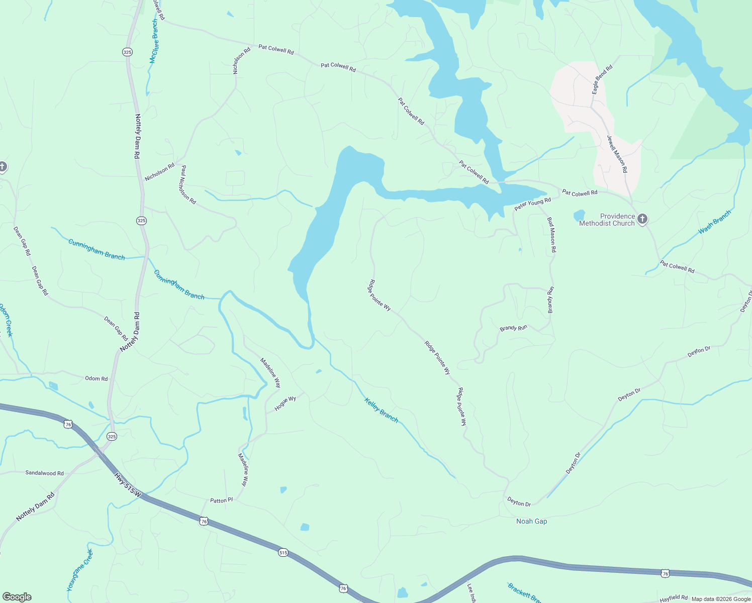 map of restaurants, bars, coffee shops, grocery stores, and more near 1143 Ridge Pointe Way in Blairsville