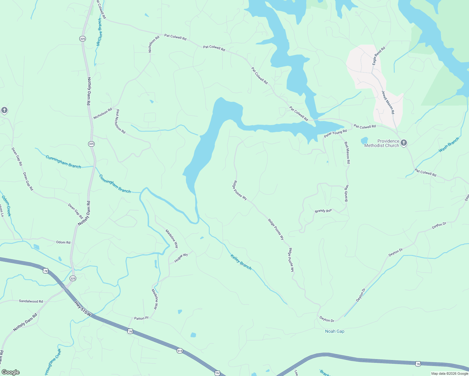 map of restaurants, bars, coffee shops, grocery stores, and more near 1143 Ridge Pointe Way in Blairsville