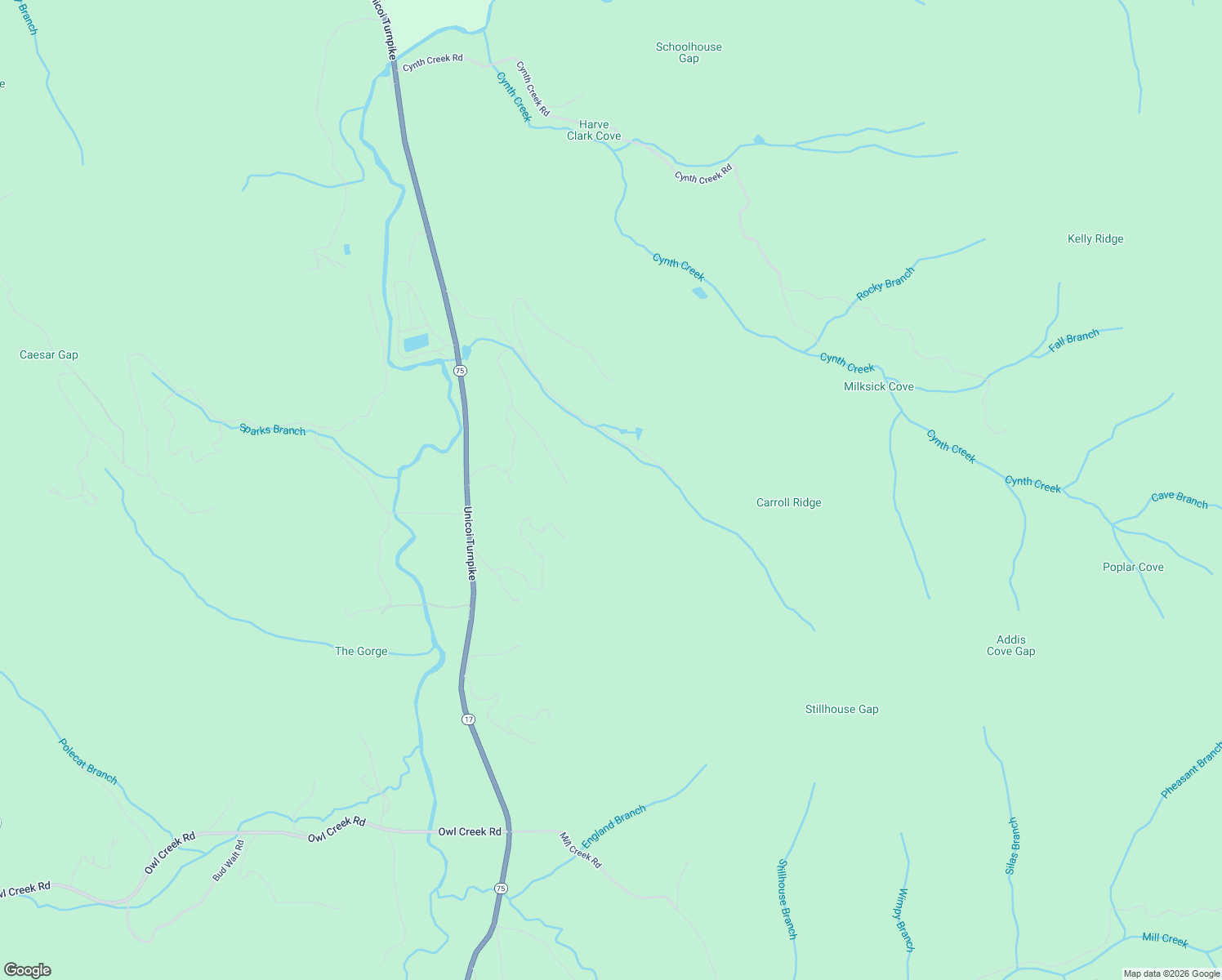 map of restaurants, bars, coffee shops, grocery stores, and more near 2700 Bill Brown Cove in Hiawassee
