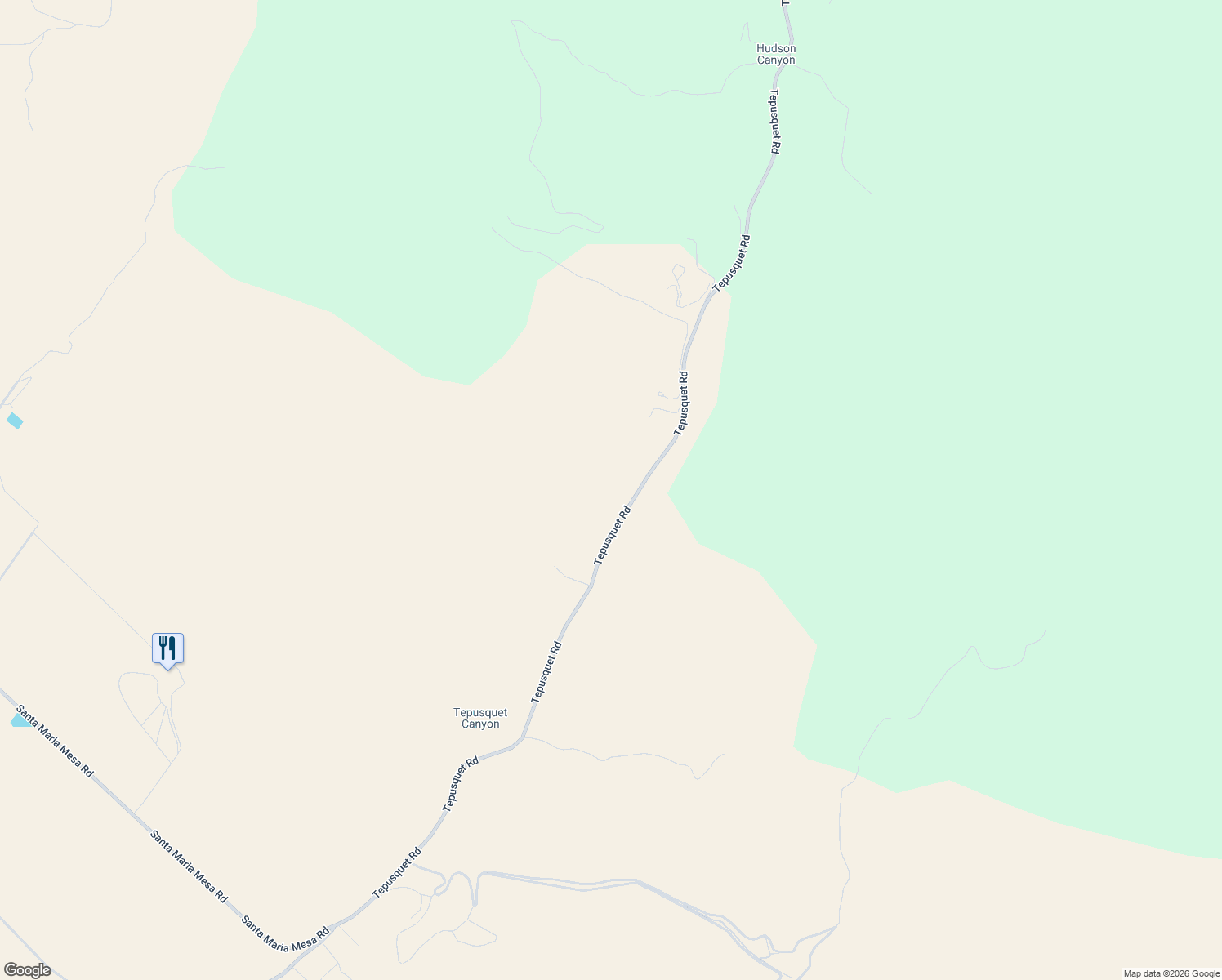 map of restaurants, bars, coffee shops, grocery stores, and more near 4651 Tepusquet Road in Santa Maria