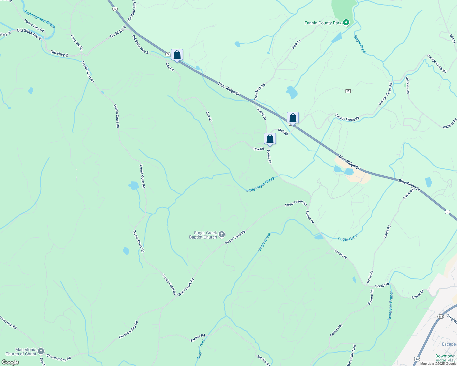 map of restaurants, bars, coffee shops, grocery stores, and more near 496 Silver Creek Road in Blue Ridge
