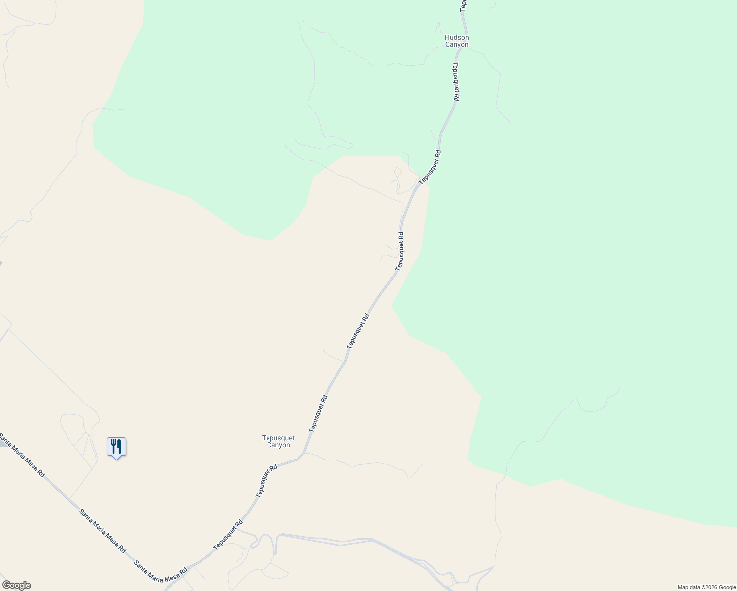 map of restaurants, bars, coffee shops, grocery stores, and more near 4639 Tepusquet Road in Santa Maria