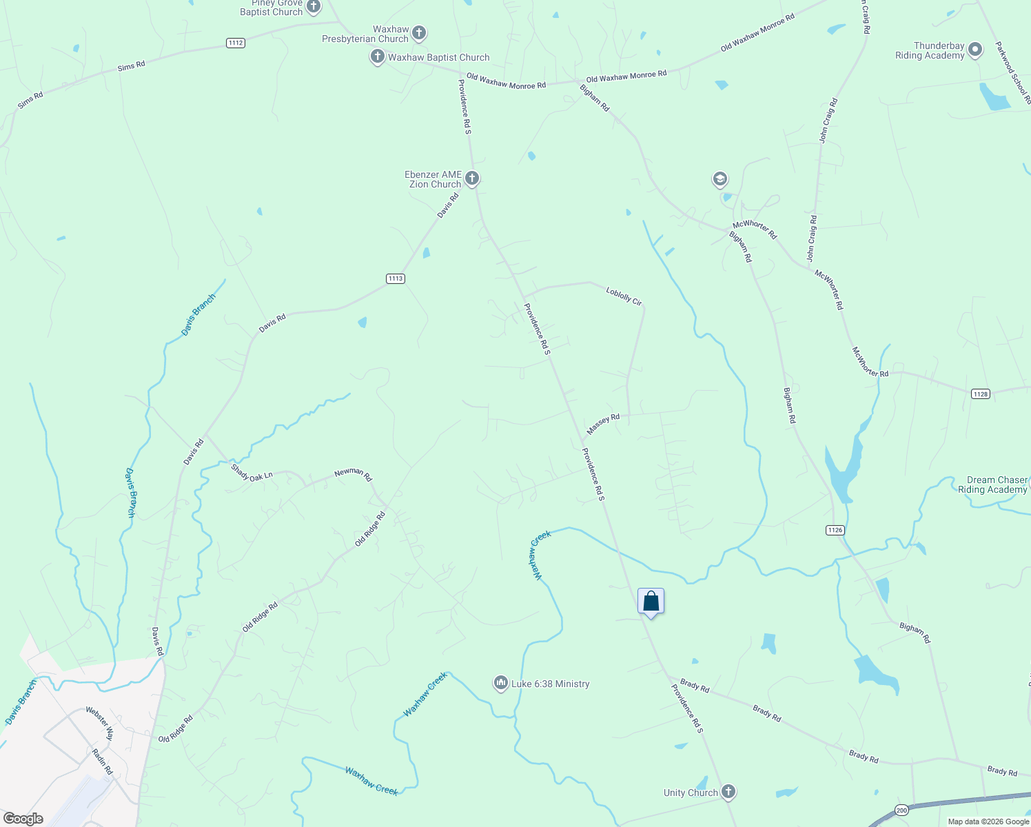 map of restaurants, bars, coffee shops, grocery stores, and more near 7325-7329 Bailywick Drive in Waxhaw