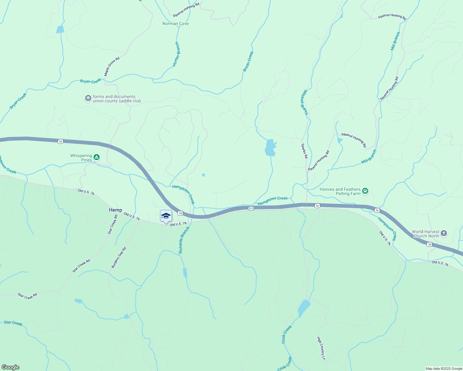 map of restaurants, bars, coffee shops, grocery stores, and more near 444 Holly Ridge Lane in Morganton