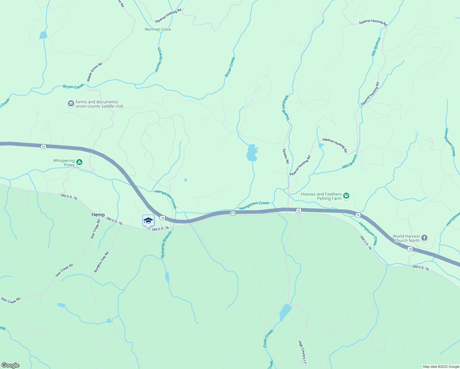 map of restaurants, bars, coffee shops, grocery stores, and more near 444 Holly Ridge Lane in Morganton