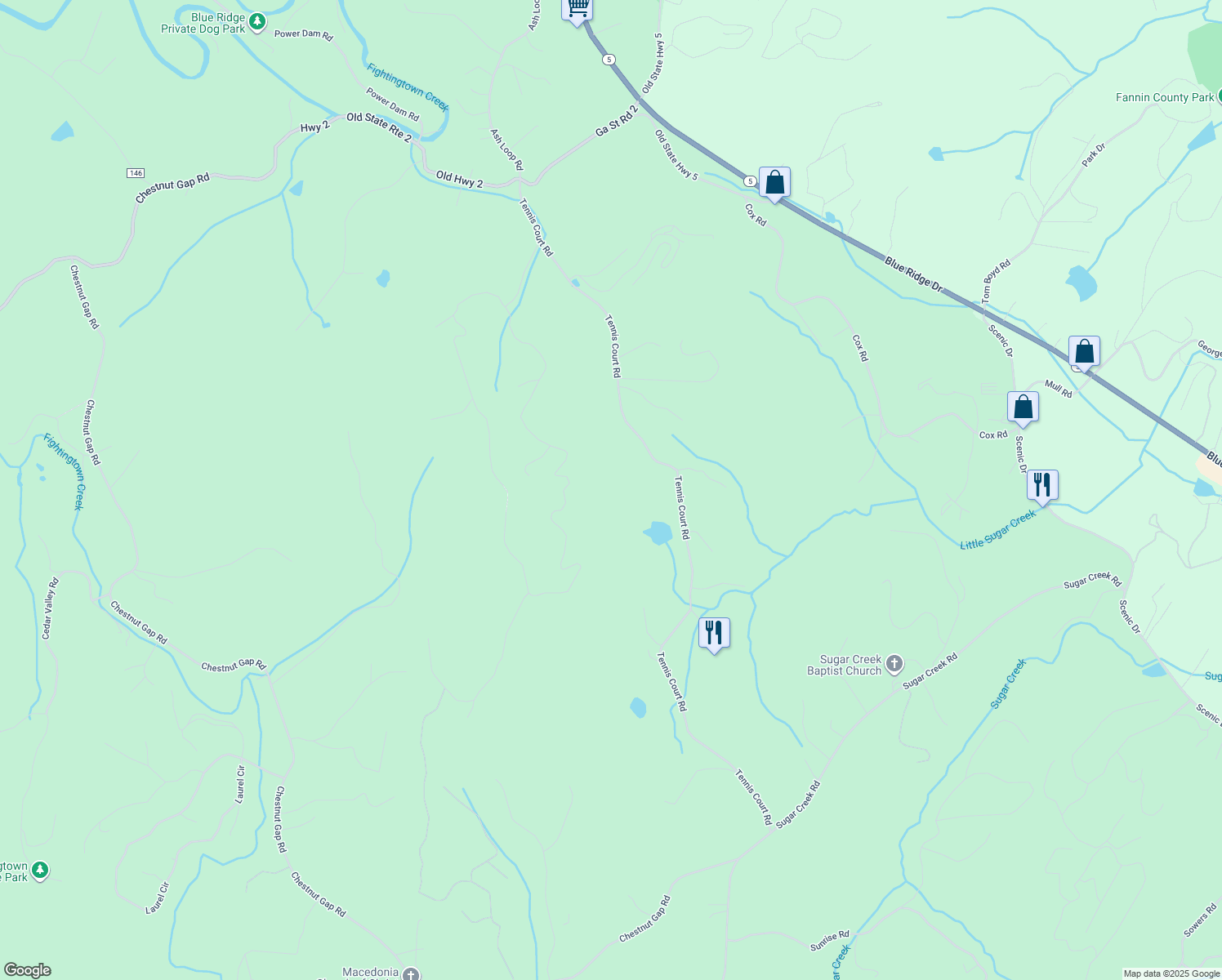 map of restaurants, bars, coffee shops, grocery stores, and more near in Blue Ridge