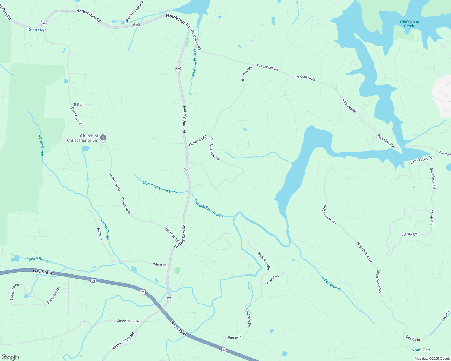 map of restaurants, bars, coffee shops, grocery stores, and more near 789 Paul Nicholson Rd in Blairsville