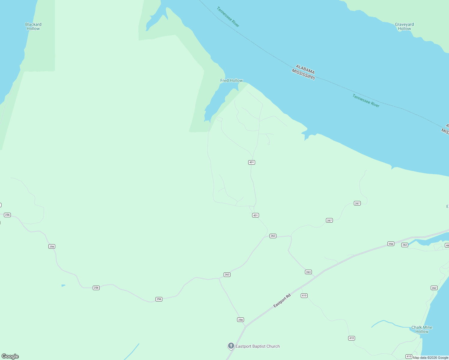 map of restaurants, bars, coffee shops, grocery stores, and more near Pine Ridge Cove in Iuka