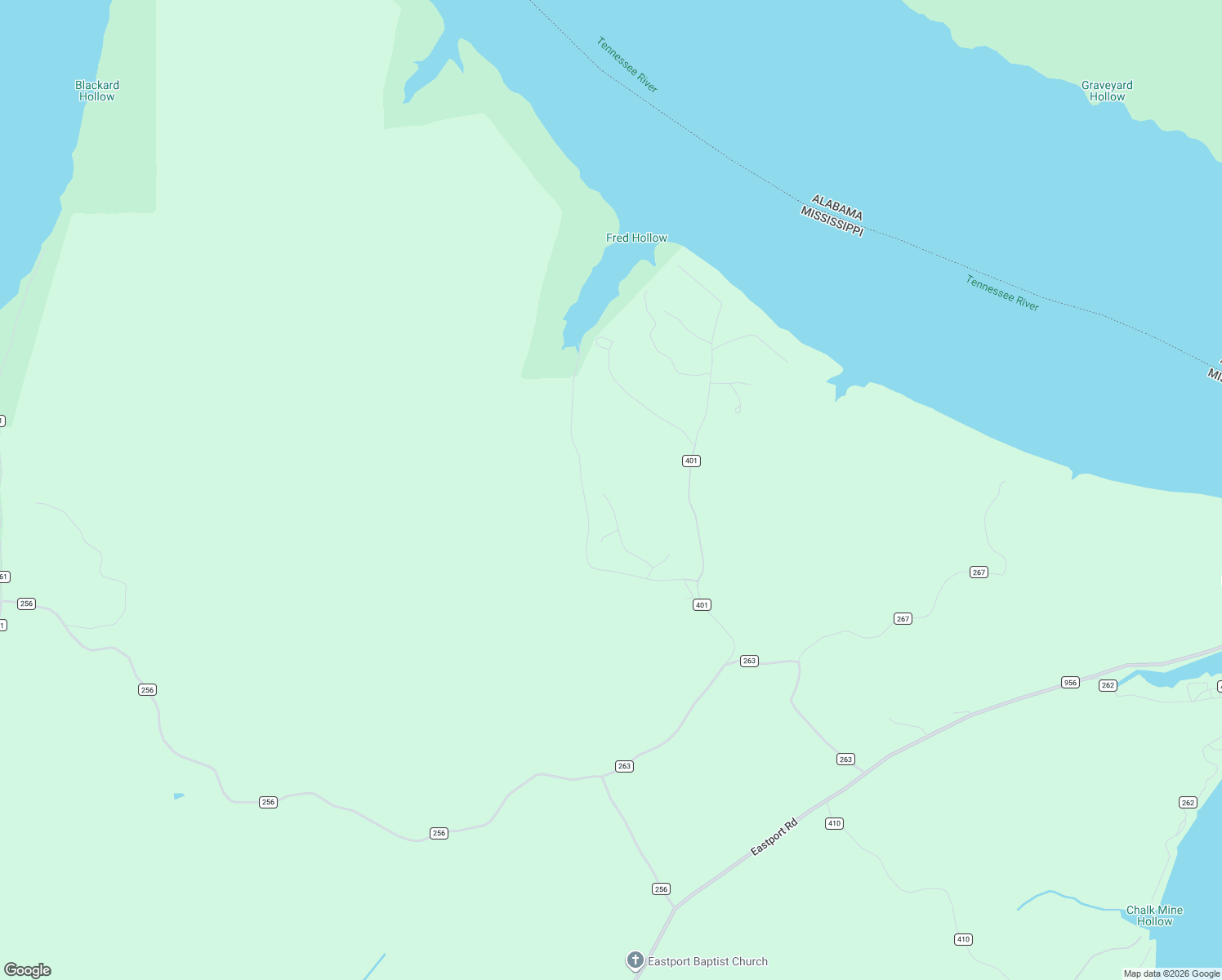 map of restaurants, bars, coffee shops, grocery stores, and more near Pine Ridge Cove in Iuka