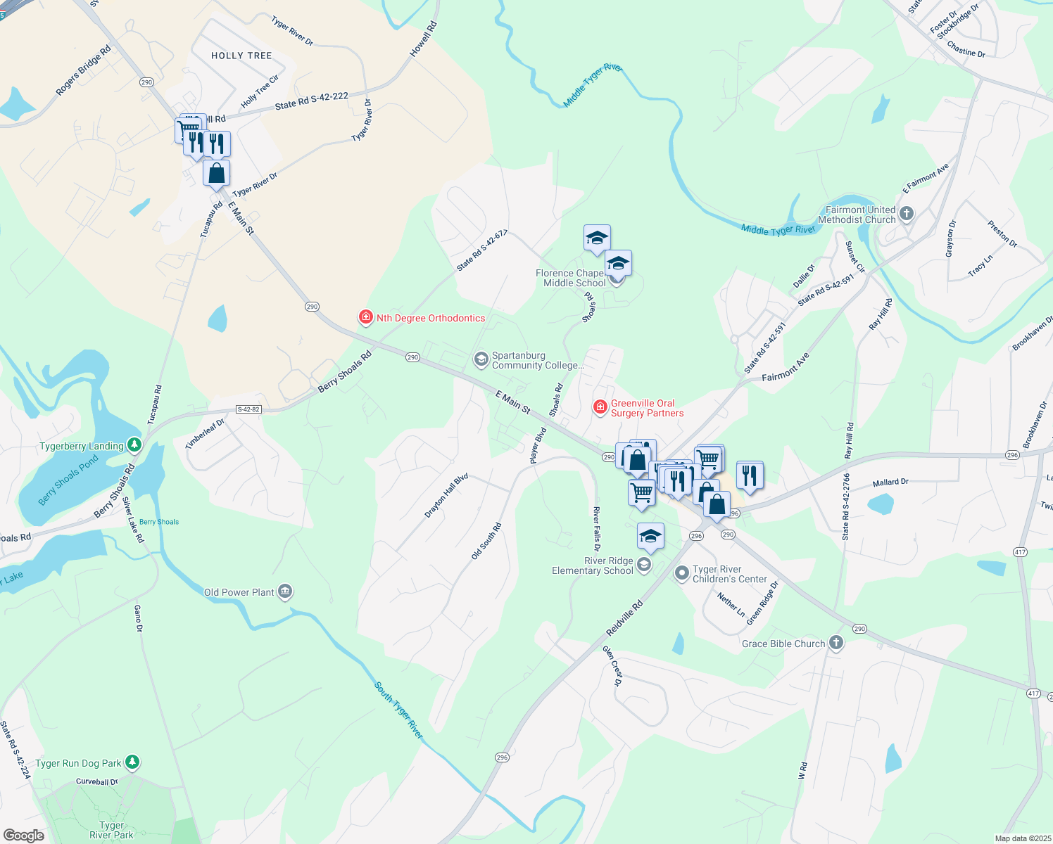 map of restaurants, bars, coffee shops, grocery stores, and more near 1908 E Main St in Duncan