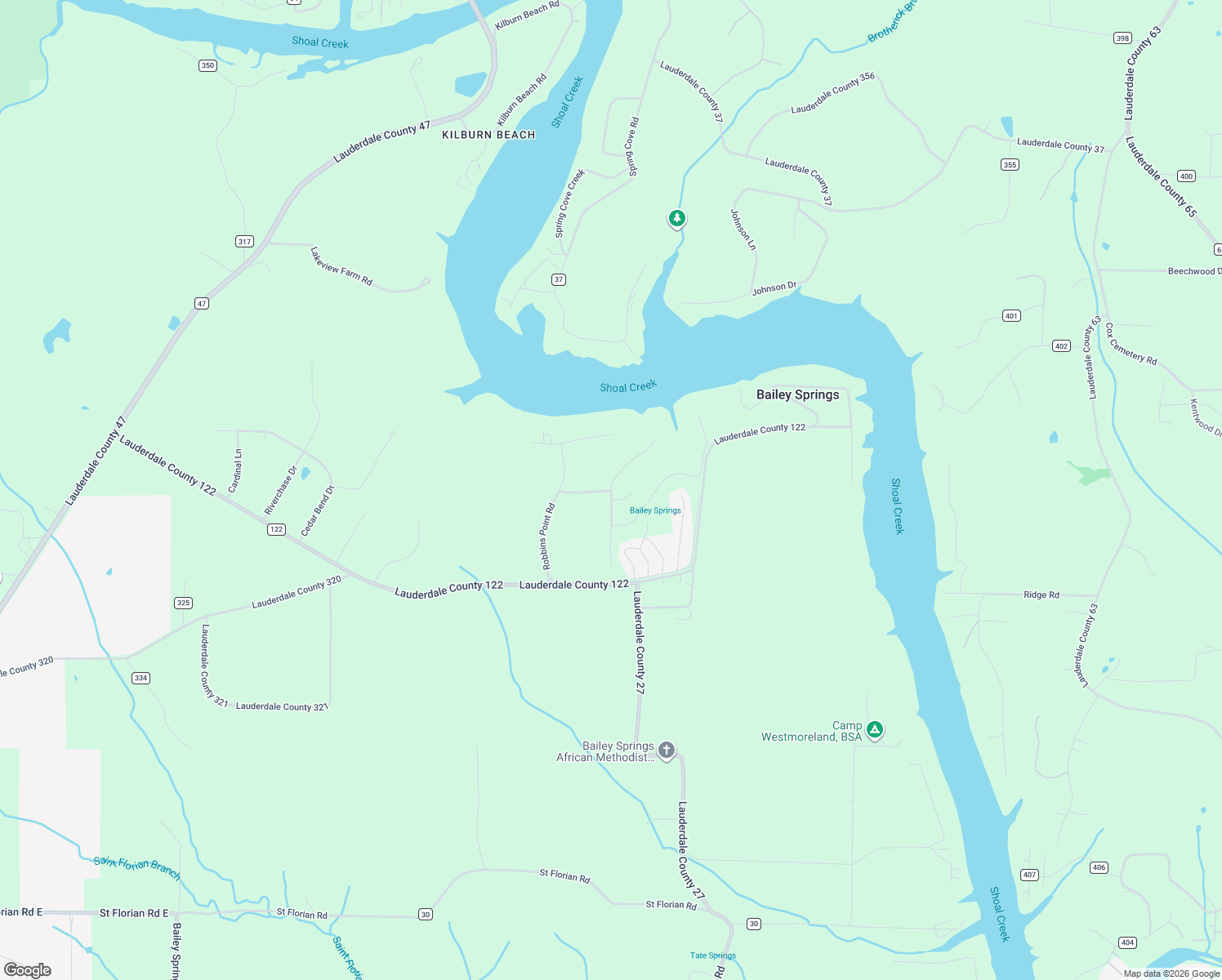 map of restaurants, bars, coffee shops, grocery stores, and more near 276 Shoals Creek Road in Florence